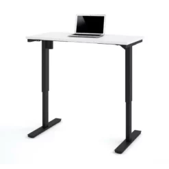 Bestar 24" X 48" Power Adjustable Standing Desk In White -CYMAX Sales 522607 2 L