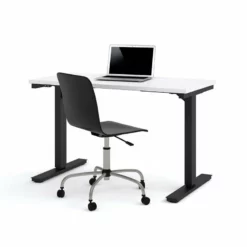 Bestar 30" X 60" Power Adjustable Standing Desk In White -CYMAX Sales 522607 3 L 1