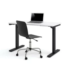 Bestar 24" X 48" Power Adjustable Standing Desk In White -CYMAX Sales 522607 3 L