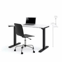 Bestar 30" X 60" Power Adjustable Standing Desk In White -CYMAX Sales 522607 4 L 1