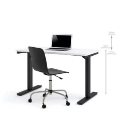 Bestar 24" X 48" Power Adjustable Standing Desk In White -CYMAX Sales 522607 4 L