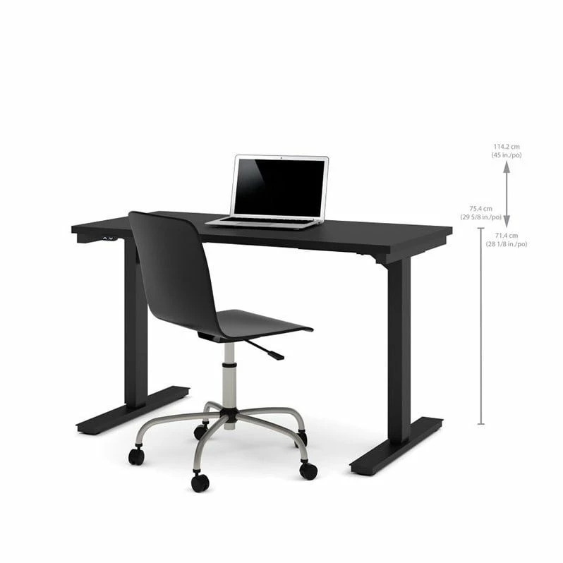Bestar 24" X 48" Power Adjustable Standing Desk In Black 6 Bestar 24" X 48" Power Adjustable Standing Desk In Black - Image 4
