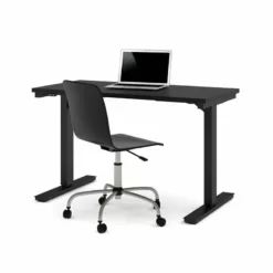 Bestar 24" X 48" Power Adjustable Standing Desk In Black 13 Bestar 24" X 48" Power Adjustable Standing Desk In Black -CYMAX Sales 522608 3 L 1