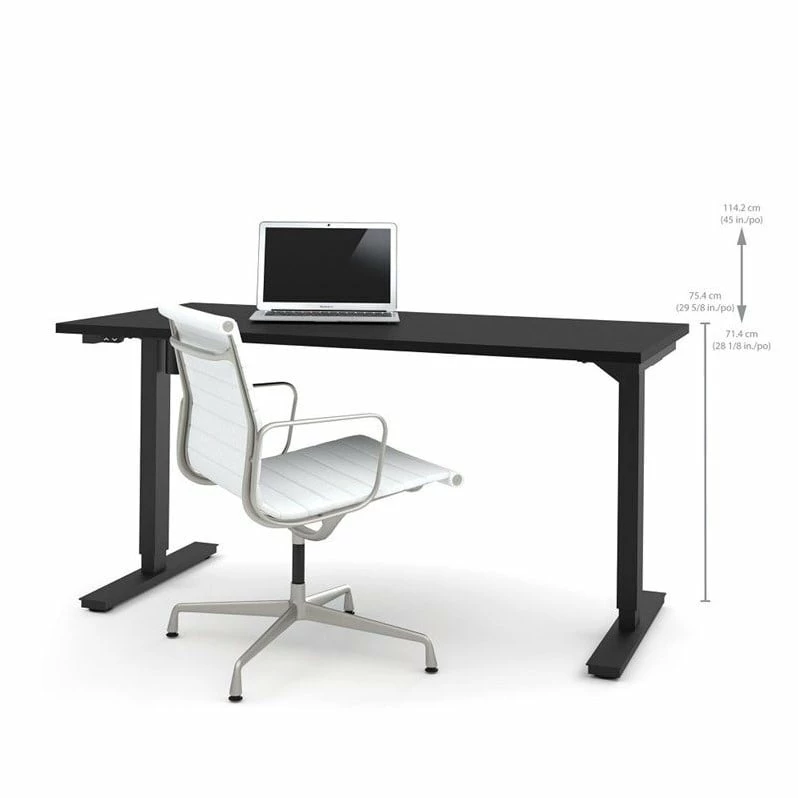 Bestar 24" X 48" Power Adjustable Standing Desk In Black 4 Bestar 24" X 48" Power Adjustable Standing Desk In Black - Image 2