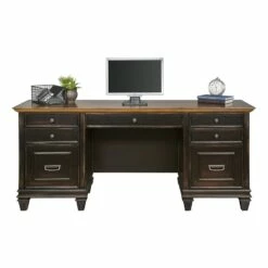 Martin Furniture Hartford Wood Credenza Office Desk Writing Table Black