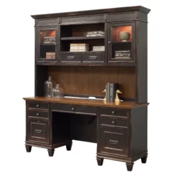 Martin Furniture Hartford Wood Credenza Office Desk Writing Table Black -CYMAX Sales 523126 523133 L