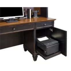 Martin Furniture Hartford Wood Credenza Office Desk Writing Table Black -CYMAX Sales 523126 523134 L