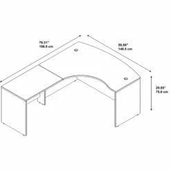 Bush Business Furniture Series C Elite 60W X 43D Left Bowfront Desk Shell In Cherry 22 Bush Business Furniture Series C Elite 60W X 43D Left Bowfront Desk Shell In Cherry -CYMAX Sales 523222 13 L