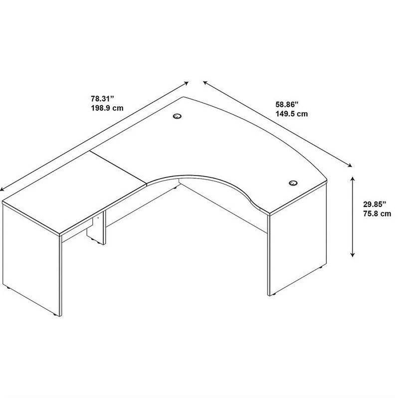 Bush Business Furniture Series C Elite 60W X 43D Left Bowfront Desk Shell In Cherry 14 Bush Business Furniture Series C Elite 60W X 43D Left Bowfront Desk Shell In Cherry - Image 12