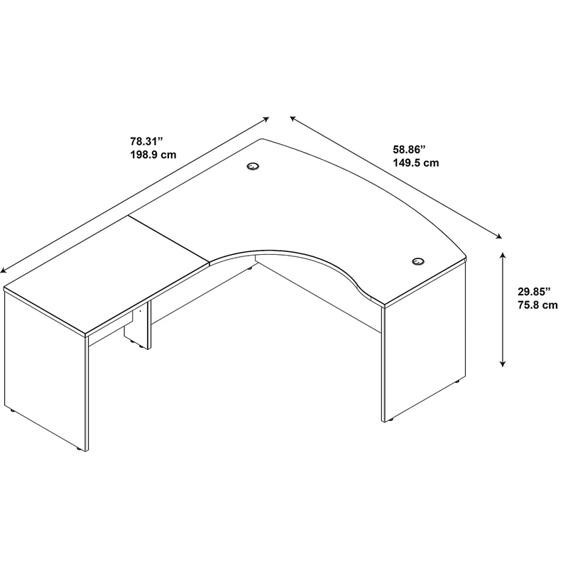 Bush Business Furniture Series C Elite 60W X 43D Left Bowfront Desk Shell In Cherry 11 Bush Business Furniture Series C Elite 60W X 43D Left Bowfront Desk Shell In Cherry - Image 9