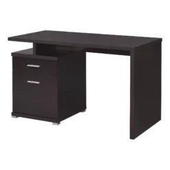 Coaster Irving 2-Drawer Contemporary Wood Office Desk With Cabinet Cappuccino