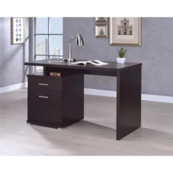 Coaster Irving 2-Drawer Contemporary Wood Office Desk With Cabinet Cappuccino -CYMAX Sales 530730 4 L