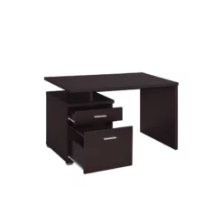 Coaster Irving 2-Drawer Contemporary Wood Office Desk With Cabinet Cappuccino -CYMAX Sales 530730 5 L