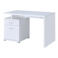 Coaster Irving 2-Drawer Contemporary Wood Office Desk With Cabinet Cappuccino -CYMAX Sales 530731 2 L