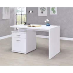 Coaster Irving 2-Drawer Contemporary Wood Office Desk With Cabinet Cappuccino -CYMAX Sales 530731 3 L
