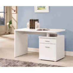 Coaster Irving 2-Drawer Contemporary Wood Office Desk With Cabinet Cappuccino -CYMAX Sales 530731 6 L