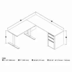 Bestar Connexion L-Shaped Table With Hutch In Slate And Sandstone -CYMAX Sales 553184 2 L 1