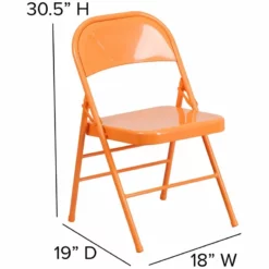 Flash Furniture Hercules Colorburst Metal Folding Chair In Citron -CYMAX Sales 664275 6 L