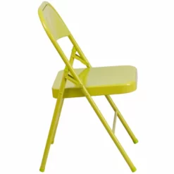 Flash Furniture Hercules Colorburst Metal Folding Chair In Citron -CYMAX Sales 664276 3 L