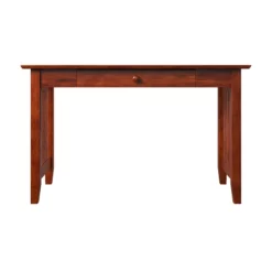 AFI Mission Solid Wood Writing Desk With Built-In Charger In Walnut -CYMAX Sales 666984 10 L