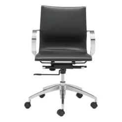 ZUO Glider Low Back Office Chair Black 8 ZUO Glider Low Back Office Chair Black -CYMAX Sales 673814 3 L