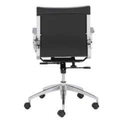 ZUO Glider Low Back Office Chair Black 9 ZUO Glider Low Back Office Chair Black -CYMAX Sales 673814 4 L
