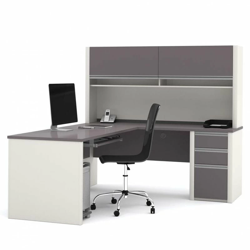 Bestar Connexion L-shaped Workstation With Lateral File In Slate And Sandstone 3 Bestar Connexion L-shaped Workstation With Lateral File In Slate And Sandstone